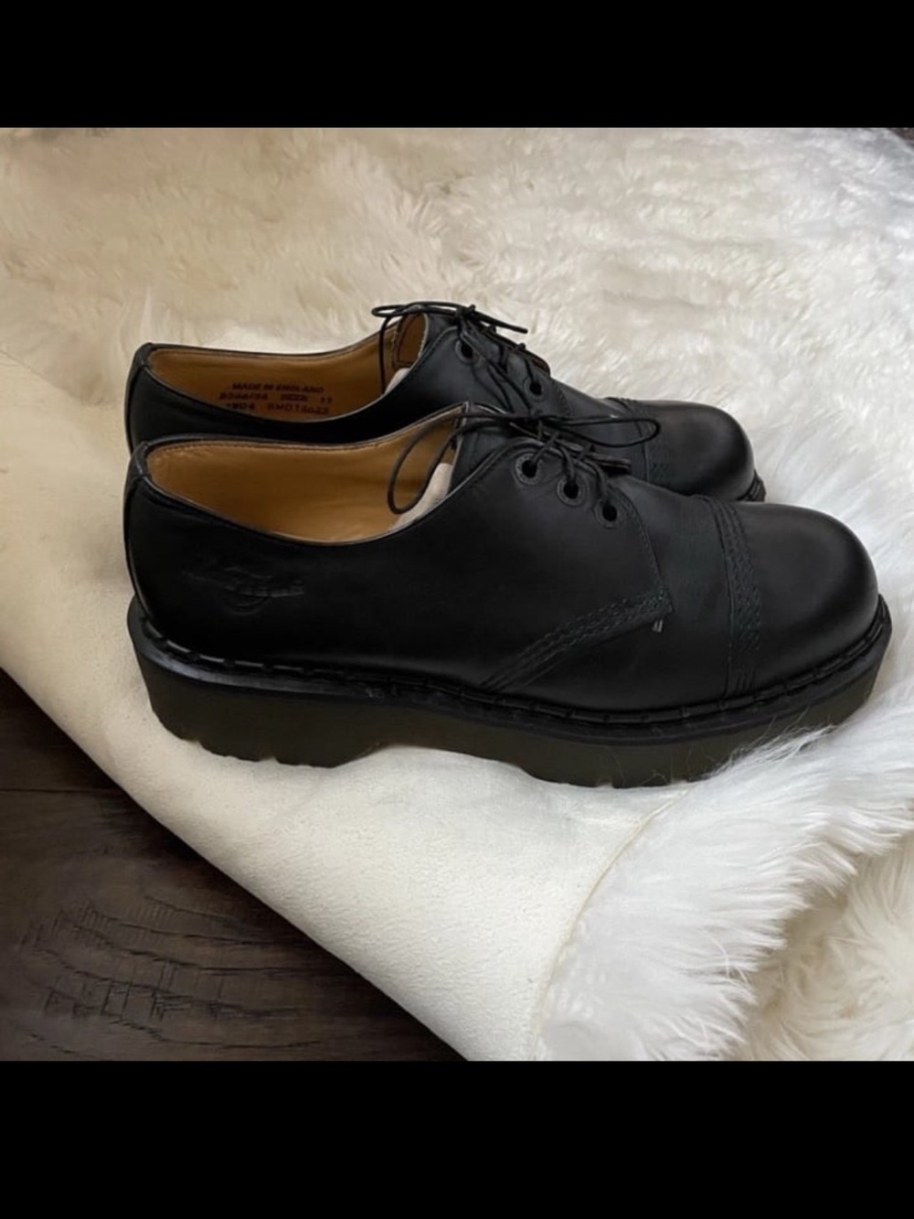 Vintage ultra rare Dr martens 8266 made in England black platform men’s oxfords